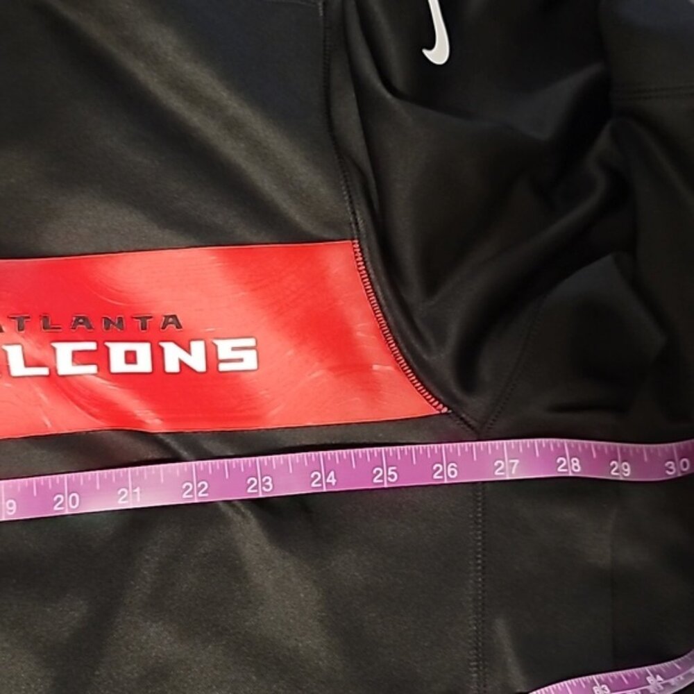 Nike Men's Black and Red Falcons Zip Hoodie - Picture 12 of 12